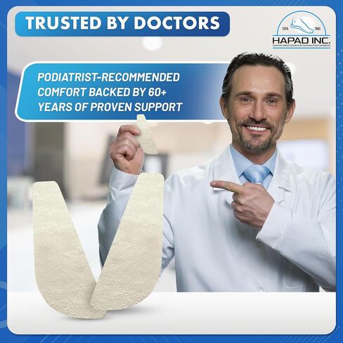 Hapad Wool Felt Posting Heel Wedges for Pronation & Supination Correction - Orthopedic Posting Heel Wedges for Men & Women - Shoe Insoles with Adhesive Backing - Made in USA in Saudi Arabia