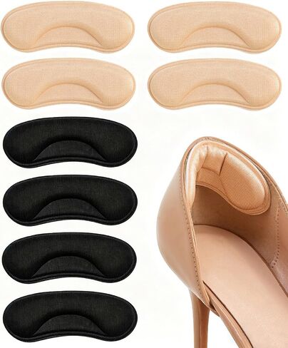 4 Pairs Heel Cushion Pads for Too Big Shoes, Self-Adhesive Heel Grips Inserts for Men & Women, Anti-Slip Protectors Fillers Loose Shoes to Prevent Pain & Blisters (Multicolor) in Saudi Arabia