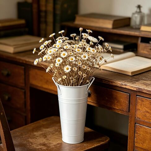 8 Pcs Flower Buckets Bar and Galvanized Flower Bucket with Handles Flower Holder Bucket Bloom Bar Vases, White 10 Inch High Floral Buckets for Cut Flower Table Centerpiece in Saudi Arabia