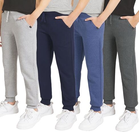 Lee Boys' 4 Pack Jogger Pants Midweight Soft Fleece Sweatpants for Kids in Kuwait