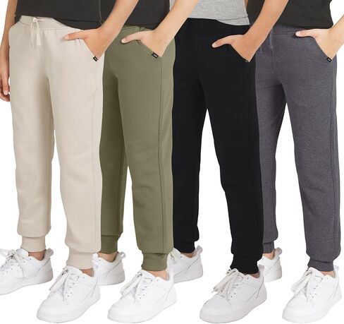 Lee Boys' 4 Pack Jogger Pants Midweight Soft Fleece Sweatpants for Kids in Kuwait