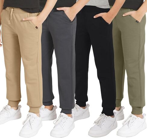 Lee Boys' 4 Pack Jogger Pants Midweight Soft Fleece Sweatpants for Kids in Kuwait