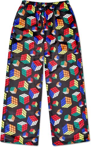 iscream Big Boys Officially Licensed Rubik's Cube Print Silky Soft Plush Pants in Kuwait
