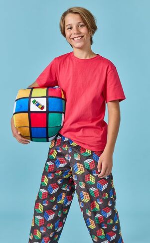 iscream Big Boys Officially Licensed Rubik's Cube Print Silky Soft Plush Pants in Kuwait