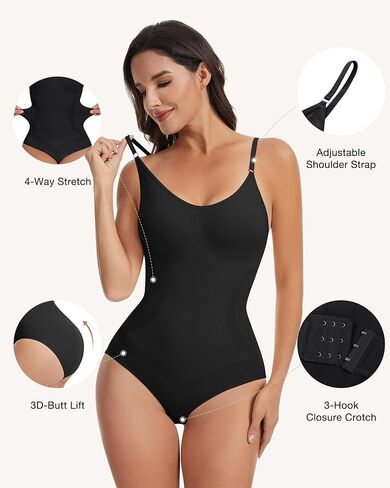 VIISHOW Women's Tummy Control Shapewear Bodysuit Seamless Snatched Body Shaper Butt Lifter Body Suits in Kuwait