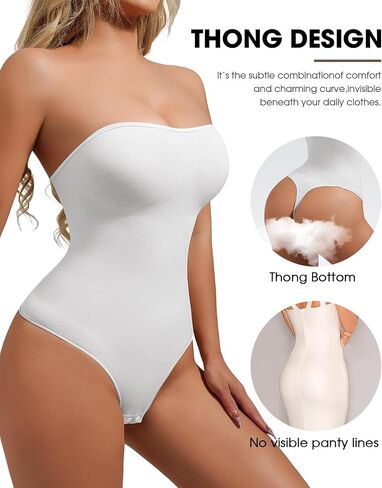 Strapless Body Shaper Tummy Control for Women Thong Seamless Body Suit Shapewear Strapless Bodysuit Shapewear in Saudi Arabia