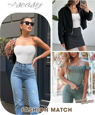 Strapless Body Shaper Tummy Control for Women Thong Seamless Body Suit Shapewear Strapless Bodysuit Shapewear in Saudi Arabia