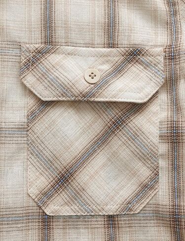 JOGAL Boys Plaid Shirt Short Sleeve Button Down Shirts Casual Woven Shirts with Two Pockets for Kids 6-14 Years in Saudi Arabia
