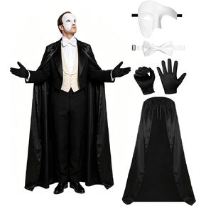 Opera Costume for Men Women, Black Cape Masquerade for Halloween Cosplay in Saudi Arabia