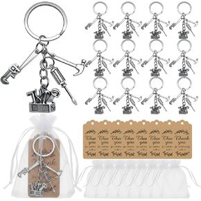 20 Sets Tool Keychains Thank You Gifts, Metal Wrench Hammer Screwdriver Keyrings with Kraft Tags and Organza Bags, Bulk Appreciation Gifts for Men, Mechanic, Handyman, Coworker, Father's Day in Saudi Arabia