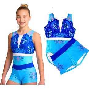Girls Gymnastics Leotard with Shorts – Sparkly Rhinestone Training Leotard for Gymnastics & Tumbling in Saudi Arabia