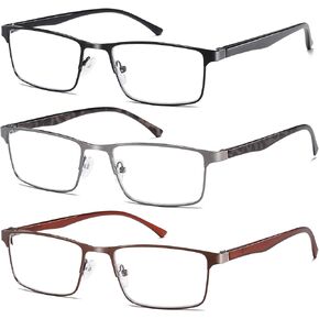 NaNaKo 3 Pack Reading Glasses for Men, Lightweight Blue Light Blocking Metal Frame Mens Readers in Saudi Arabia