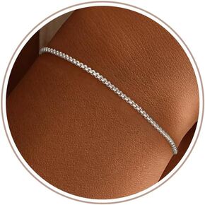 S925 Sterling Silver Box Chain Bracelets for Women - Sterling Silver Box Bracelet Handmade Jewelry Gold Bracelets for Women 6.5/7/7.5/8 Inch in Saudi Arabia