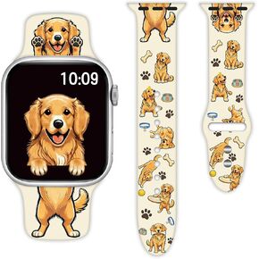 Dog Silicone Bands Compatible with Apple Watch 38mm 40mm 41mm 42mm 44mm 45mm 46mm 49mm Women Men, Soft Waterproof Replacement Sport Straps Wristbands for iWatch Series 11 10 9 8 7 6 5 4 SE/Ultra 3 2 1 in Kuwait