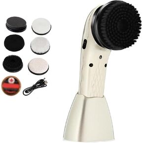Electric Shoe Polisher Brush, Handheld Leather Polishing Tool with 6 Interchangeable Brush Heads USB Rechargeable 1800mAh Battery for Shoes Boots Bags Sofa Leather Care in Saudi Arabia