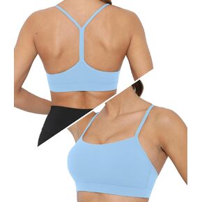 Sports Bra for Women Low Impact Racerback Workout Bras Sexy Thin Straps Yoga Sport Bras with Removable Pads in Kuwait