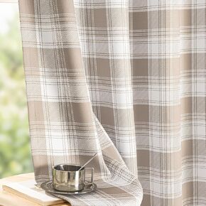 MYSKY HOME 95% Blackout Plaid Curtains 63 Inch Length 2 Panels Set for Bedroom Modern Thermal Insulated Light Blocking Black Out Grommet Window Treatments, 52" W Each Panel, Sage Green in Saudi Arabia