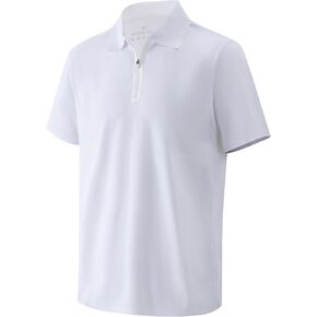 Men’s Quarter Zip Golf Polo Shirt – Seamless Cooling 4-Way Stretch Moisture Wicking for Collared Polo Shirts in Saudi Arabia