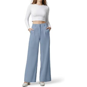 OctMoon Women's Stretchy Straight Leg Dress Pants - High Waisted Business Casual Office Work Slacks in Saudi Arabia