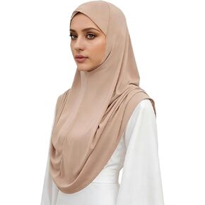 Instant Hijab Ready To Wear Hijab Scarf for Women Soft Long Muslim Jersey Hijabs Head Scarf for Prayer Abaya in Saudi Arabia
