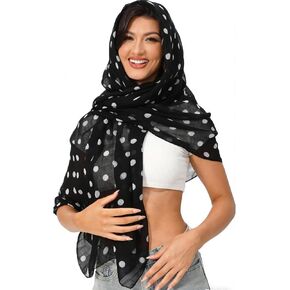 Polka Dot Print Shawls and Wraps for Womens Hijab Scarf Voile Sheer Beach Scarves Sunscreen Head Shawls in Saudi Arabia