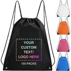 Fyore Custom Drawstring Backpacks, Bulk Personalized Drawstring Sports Bags with Your Initials Name for Gym Beach Climb Trips Party Events- 13.4x17Inch,12 Colors in Saudi Arabia
