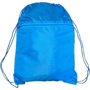TBF Polyester Drawstring Bags with Front Pocket, 12 Pcs Durable Bulk Pack for Gym Essentials, Beach Bag with Zipper, Maroon in Kuwait