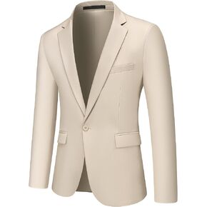 Men's Blazer Lightweight Jacket Casual 1 Button Slim Suit Sport Coat Solid Jacket in Saudi Arabia