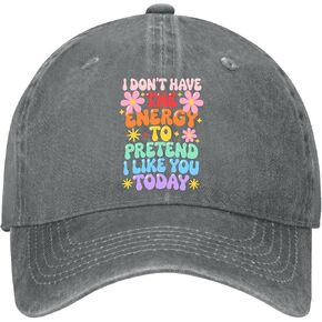 I Don't Have the Energy to Pretend I Like You Today Hats for Mens Soft Washed in Kuwait