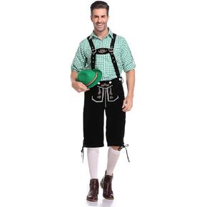 Men's Lederhosen Oktoberfest Costume Set, Adult German Bavarian Costume Men for Oktoberfest Dress Up in Saudi Arabia