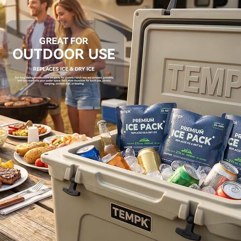 8 Packs Reusable Ice Packs for Cooler - Long Lasting Cold Freezer Packs for Coolers and Lunch Boxes Z1 in Saudi Arabia
