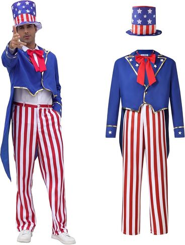 Uncle Sam Costume for Adult Men Patriotic Outfit for 4th of July Independence Day in Saudi Arabia