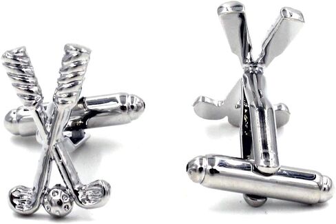 Golf Symbol Silver Pair of Cufflinks & Tie Bar Clip in Kuwait