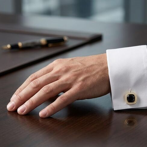 Cuff Links Mens 925 Sterling Silver Gold Cufflinks for Men Cuff Links Jewelry for Wedding Anniversary Business Tuxedo Dress in Kuwait
