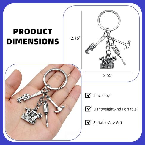 20 Sets Tool Keychains Thank You Gifts, Metal Wrench Hammer Screwdriver Keyrings with Kraft Tags and Organza Bags, Bulk Appreciation Gifts for Men, Mechanic, Handyman, Coworker, Father's Day in Saudi Arabia
