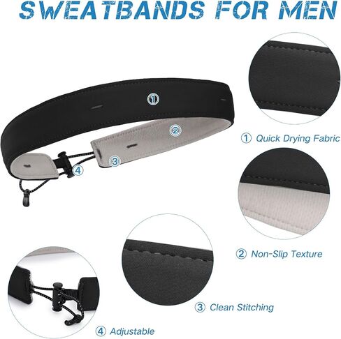 Sukeen 4 Pack Cooling Towels (40"x12"), 1" Moisture Wicking Sports Mens Headband in Kuwait