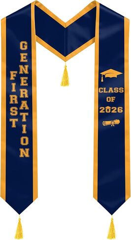 First Generation Graduation Stole Class of 2026, 72 inches First Generation Stole for High School College Graduates in Kuwait