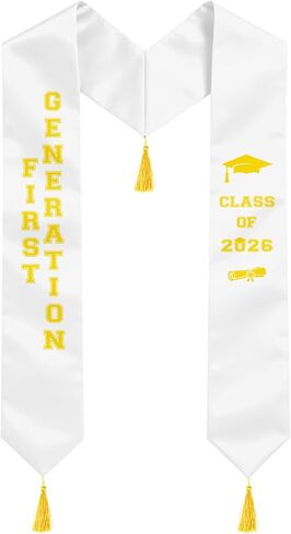 First Generation Graduation Stole Class of 2026, 72 inches First Generation Stole for High School College Graduates in Kuwait