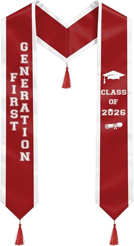 First Generation Graduation Stole Class of 2026, 72 inches First Generation Stole for High School College Graduates in Kuwait