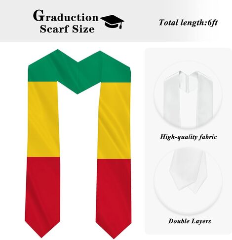 Guinea Country Flag Graduation Stole Sash Double-Layer Ceremonial Scarf in Saudi Arabia