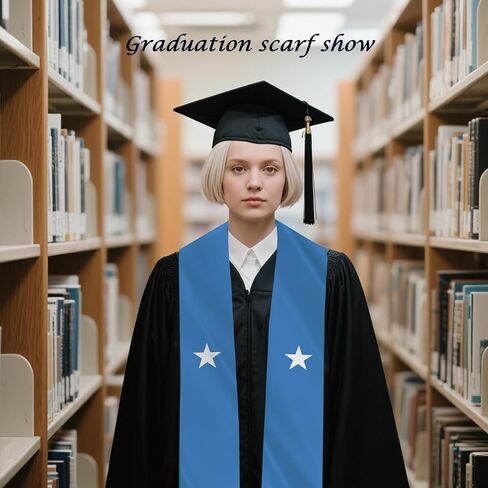 Somalia Flag Graduation Stole Sash Scarf Double Layer Polyester Satin Fabric Anti-Wrinkle in Kuwait
