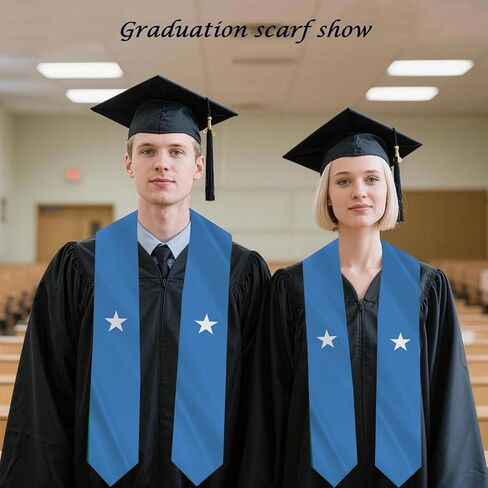 Somalia Flag Graduation Stole Sash Scarf Double Layer Polyester Satin Fabric Anti-Wrinkle in Kuwait