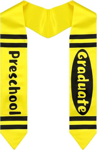 Cozypower 46" Preschool Graduation Stole Class of 2026 Grade Preschool Honor Stole Yellow Crayon Graduation Sash Unisex Gifts in Kuwait