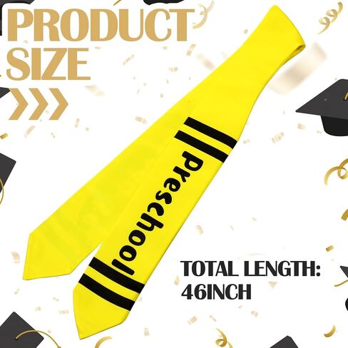 Cozypower 46" Preschool Graduation Stole Class of 2026 Grade Preschool Honor Stole Yellow Crayon Graduation Sash Unisex Gifts in Kuwait