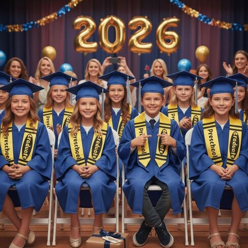 Cozypower 46" Preschool Graduation Stole Class of 2026 Grade Preschool Honor Stole Yellow Crayon Graduation Sash Unisex Gifts in Kuwait