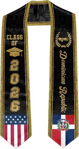 Graduation Stole with Gold Glitter Trim, Stoles for Graduation 2026, Class of 2026 Graduation Sash, Unisex Adult in Kuwait