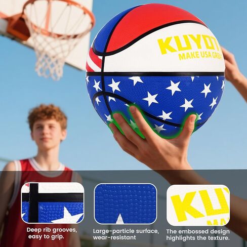 KUYOTQ Kids Toddler Youth Adult Size 3/4/5/6/7 Basketball 22/25.5/27.5/28.5/29.5" Thickened Rubber or Faux Leather Indoor Outdoor Basketball for Boys Girls Womens Mens Basket Ball Gifts in Kuwait