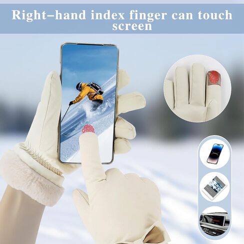 Winter Gloves for Women, Waterproof Thermal Touchscreen Gloves with Cute Bow, Soft Plush Lining Windproof Warm Glove in Kuwait