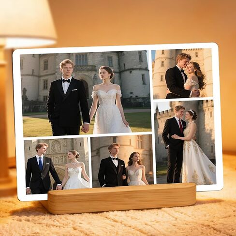 Custom Metal Photo Prints, Personalized Print Photos Frame for Desk, Customize Picture Frames Gifts for friend, remember, Lovers, Family Home in Saudi Arabia