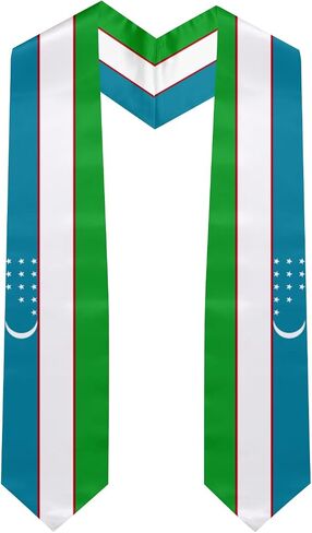 Graduation Stole National Flag Design, Satin Unisex International Student Graduation Sash Scarf 72'' Long in Saudi Arabia